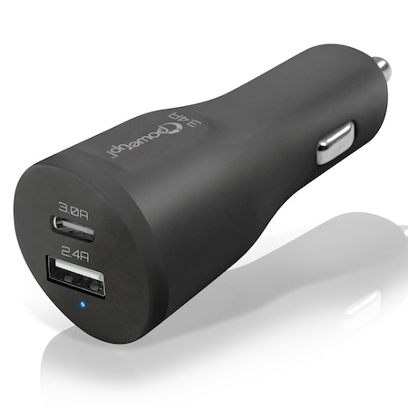 Power Up! USB Charger-Car Plug 32w 2 Ports USB USB-C 191-05682